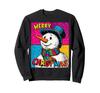 Snowman Pop Art Merry Christmas Christmas Motif Sweatshirt