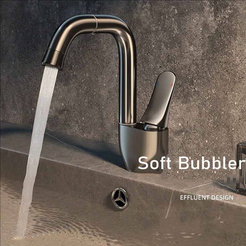 Латунный смеситель для раковины с вращением на 720°, смеситель для раковины в ванной комнате, монтируемый на столешницу, водопроводный кран, душевая лейка, аэраторы, сантехническая арматура