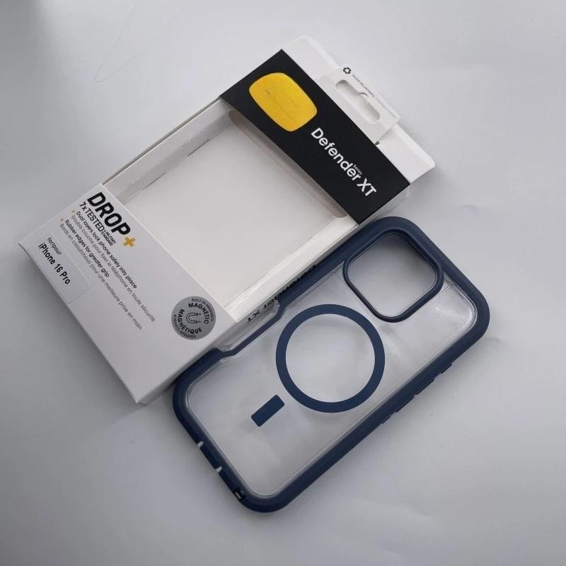 Прозрачный противоударный чехол Defender Series XT для MagSafe для iPhone 17 Pro Max Air 15 14 Plus Оригинальная прозрачная накладка Ott box