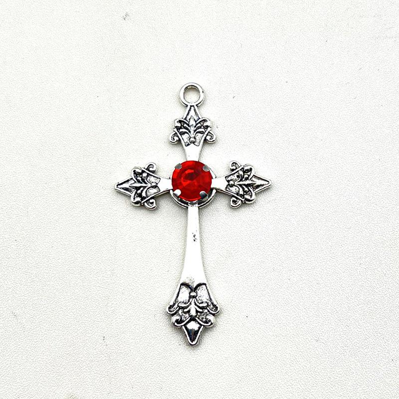 Zinc Alloy Red Brick Cross Pendant for DIY Jewelry