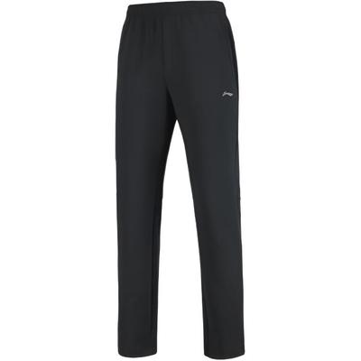 Женские трикотажные спортивные брюки Li Ning Training Series с однотонным логотипом, прямые, черные AKLSE30-1