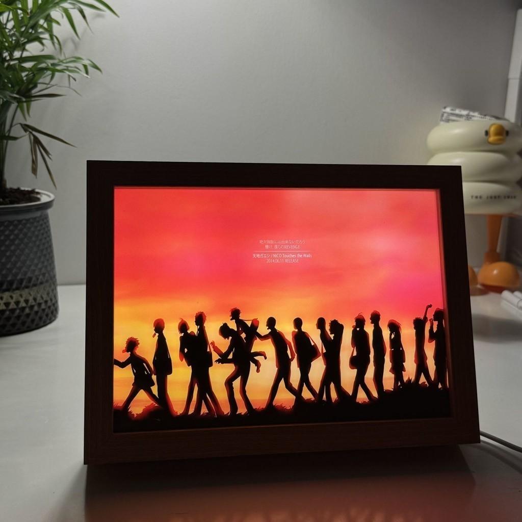 Haikyuu Painting Lamp Shoyo Hinata Tobio Kageyama Figure USB Night Light