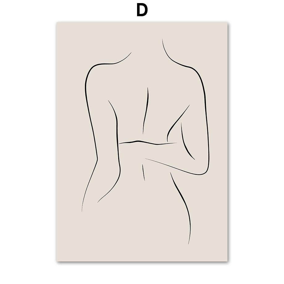 Зеленый лист, абстрактные линии тела, лица девушки, скандинавские постеры и принты, холст, живопись, настенные художественные картинки для гостиной, домашний декор