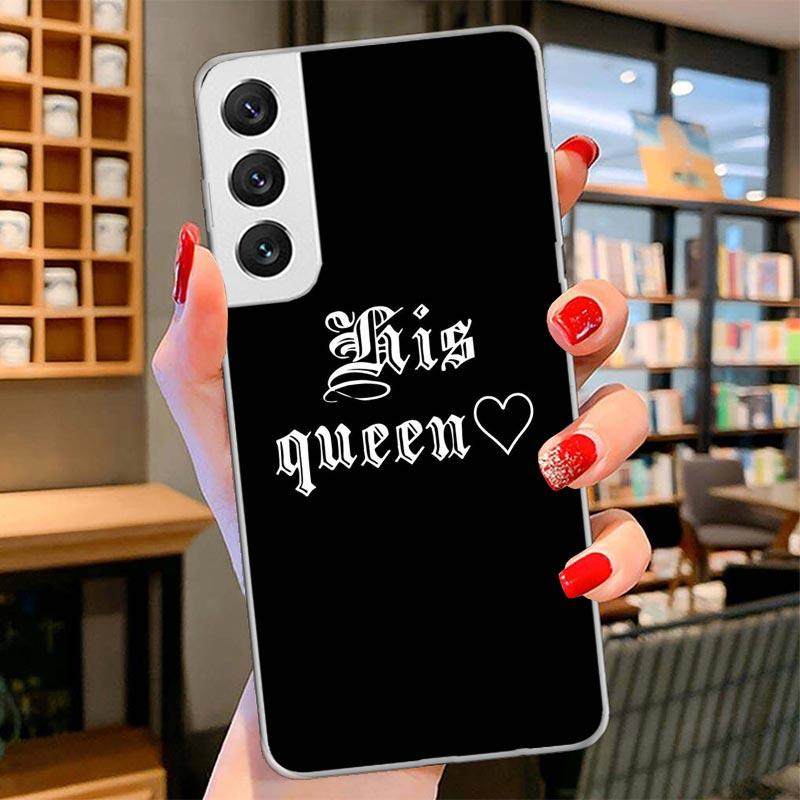 Lovers King Queen Cover Phone Case For Samsung Galaxy S26 S25 Edge S24 Ultra S23 S22 Plus S21 S20 FE Soft Fundas Shell Galaxy S2