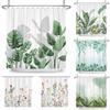 Тропическая Зелень Лист Занавеска для Душа Тюльпан Занавеска для Ванной Комнаты Романтичная Освежающая Занавеска Полиэстер Водонепроницаемая Занавеска для Душа