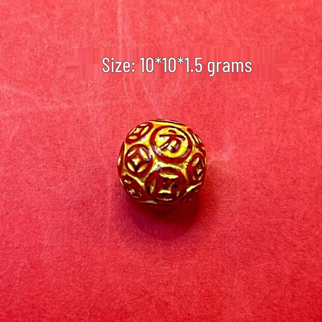 Original Gold-Plated Cinnabar Turtle Shell Fu Plaque and Gourd Pouch Accessories