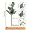 Artificial Eucalyptus Leaves Stems with White Seeds Short Silver Dollar Fake Green Leaf Stem Artificial Flowers Greenery Stems Plants