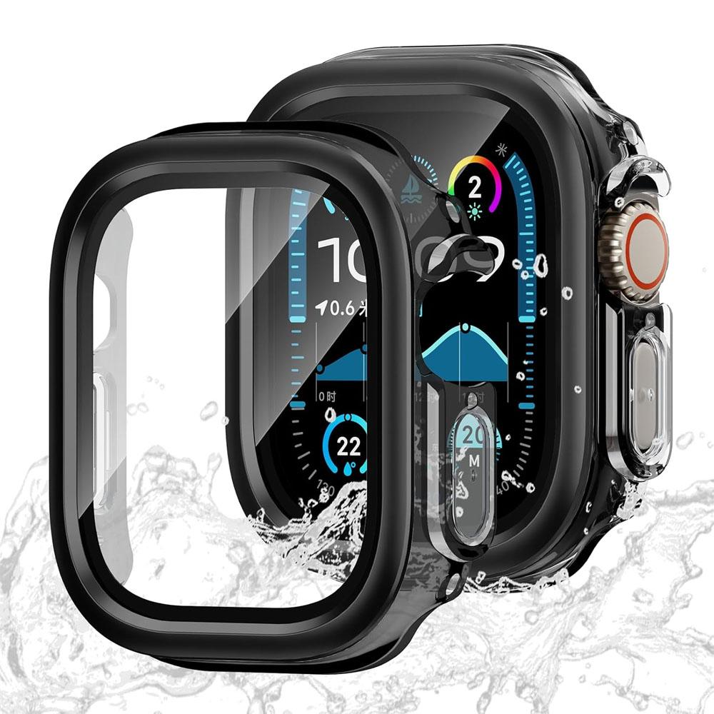 Металлический+ПК Чехол для Apple watch Ultra 2 3 49мм 10 11 46мм 42мм Водонепроницаемый HD Закаленное Стекло Бампер крышка iWatch Защитное стекло экрана