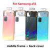 For Galaxy A51 A515 A515F A515FN A515X Housing Middle Frame+Battery Back Cover Rear Cover+Camera Lens+Sim Slot Tray+Logo