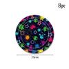 Neon Theme Party Disposable Tableware Set Colorful Graffiti Paper Plates Napkins Cups Kids Happy Neon Birthday Party Decoration