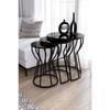 Набор столов C «Песочные часы» из 3 черных ножек — черное стекло