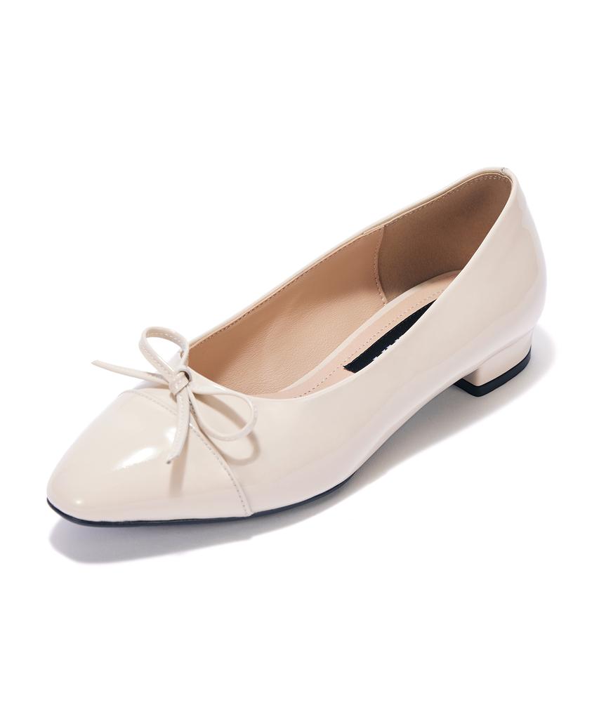 Briana The Ribbon Flat [Cream Patent]