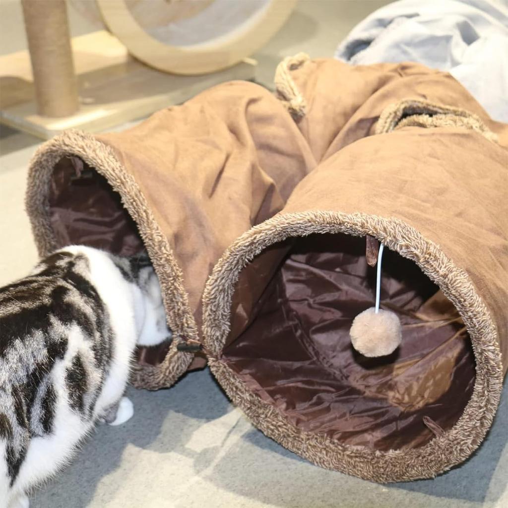 Didabotak Cat Tunnel Cat Toy Rabbit Tunnel со складными 2 прочными и долговечными деталями, изготовленными из соло, избавит от нехватки домашних животных для игр в помещении и на улице и