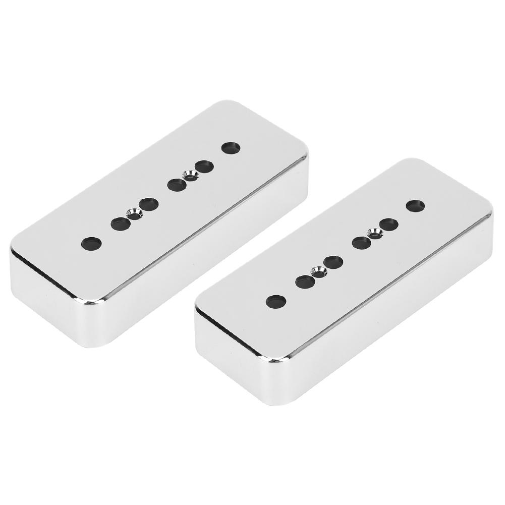 2Pcs Pickup Cover High Quality Silver Chrome Plating ABS Musical Instrument Accessories