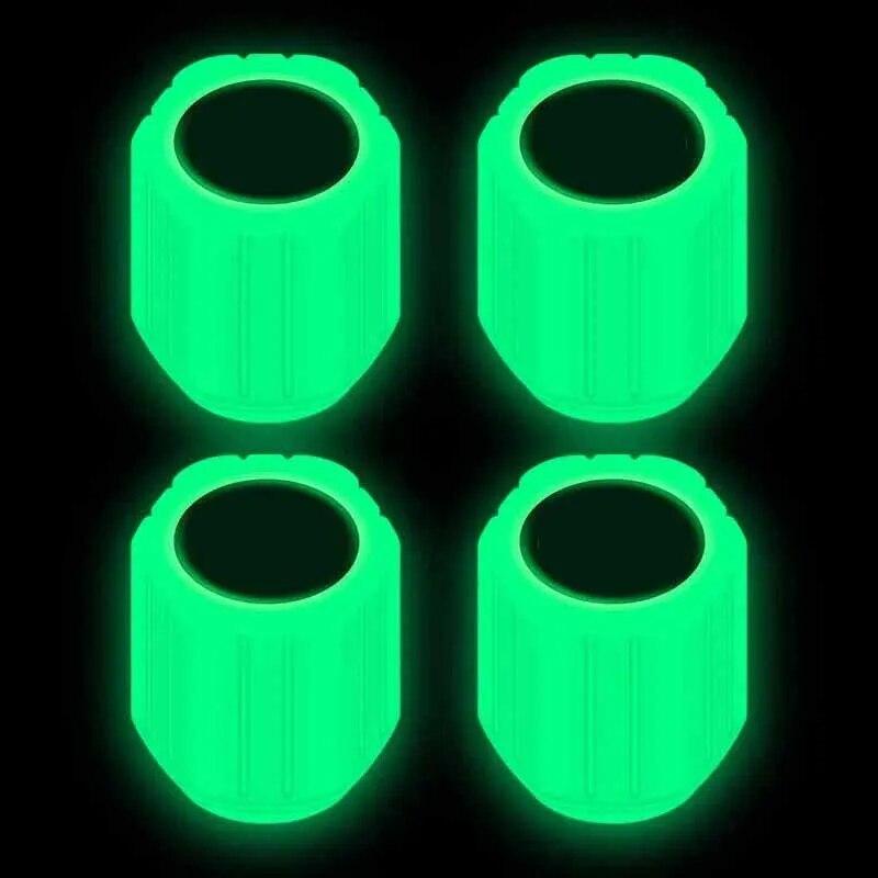 Светящиеся колпачки клапанов шин, флуоресцентные крышки штока шин, ночные светящиеся колпачки штока клапана, сопла, световые колпачки клапанов для автомобиля, мотоцикла