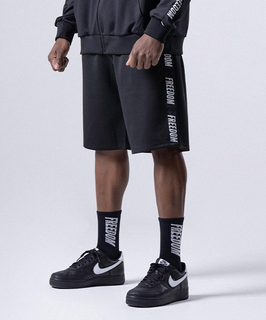 FREEDOM Lettering Bermuda Shorts (Black/White)