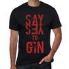 Men’s Vintage Tee Shirt Graphic T Shirt Say Yes To Gin Deep Black