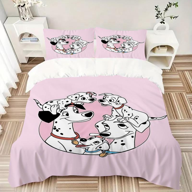 Dalmatian Dogs Circle Print 3Pcs Bedding Setduvet Cover With 2 Bedropillowcase Home Birthday Gift