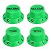 Speed ??Control Knob, 2 Volume, 2 Tone Top Hat Guitar Bell Knob for ST/SQ Electric Guitar, Plastic, 6mm Inner Diameter, Green with Black Charac