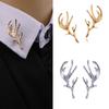 1 Pair Large Antler Brooch Trendy Personality Men Shirt Lapel Pin Badge Vintage Golden Antler Pins Brooches Jewelry Accessories Gifts