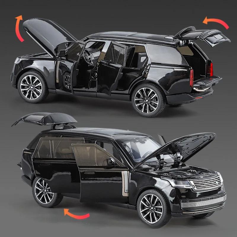 1/32 Range Rover Sv2022 Модель автомобиля из сплава с высокой имитацией, литые игрушки со звуком и светом, инерционные транспортные средства, декоративные игрушки