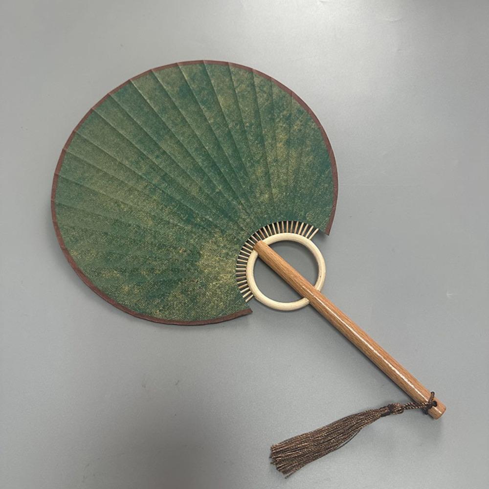 Vintage DIY Xuan Paper Fan Classical Round Fan Portable Hand Painted Fan  Painting