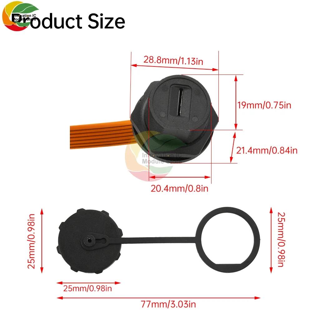 TF Mini Waterproof SIM Card Adaptor IP67 Threaded Back Mount Female Solder Socket FPC Connector Panel Mount Connector