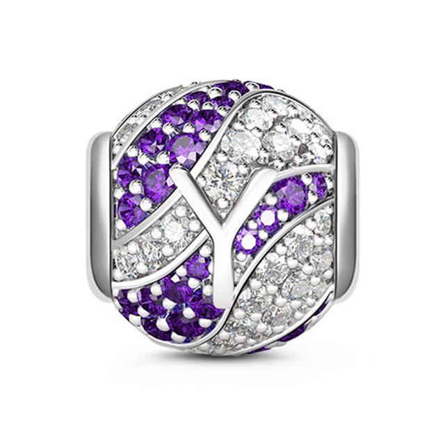 Круглые бусины из стерлингового серебра 925 пробы с буквами алфавита, подходят оригинальные модные браслеты «сделай сам» для женщин, подарочные ювелирные изделия