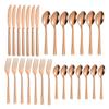 Mirror Finish Rose Gold Plated Stainless Steel Flatware Set Copper Silverware Set Rose Gold Spoon Color Cutlery Set