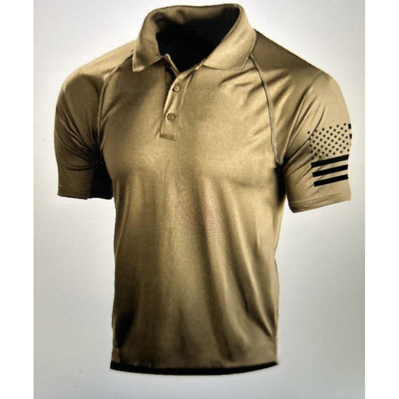 Мужская уличная рубашка-поло с 3D цифровым флагом США и футболкой