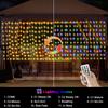 ZAIYW 20Ftx3Ft Curtain Lights Outdoor LED Fence Lights with Remote Timer