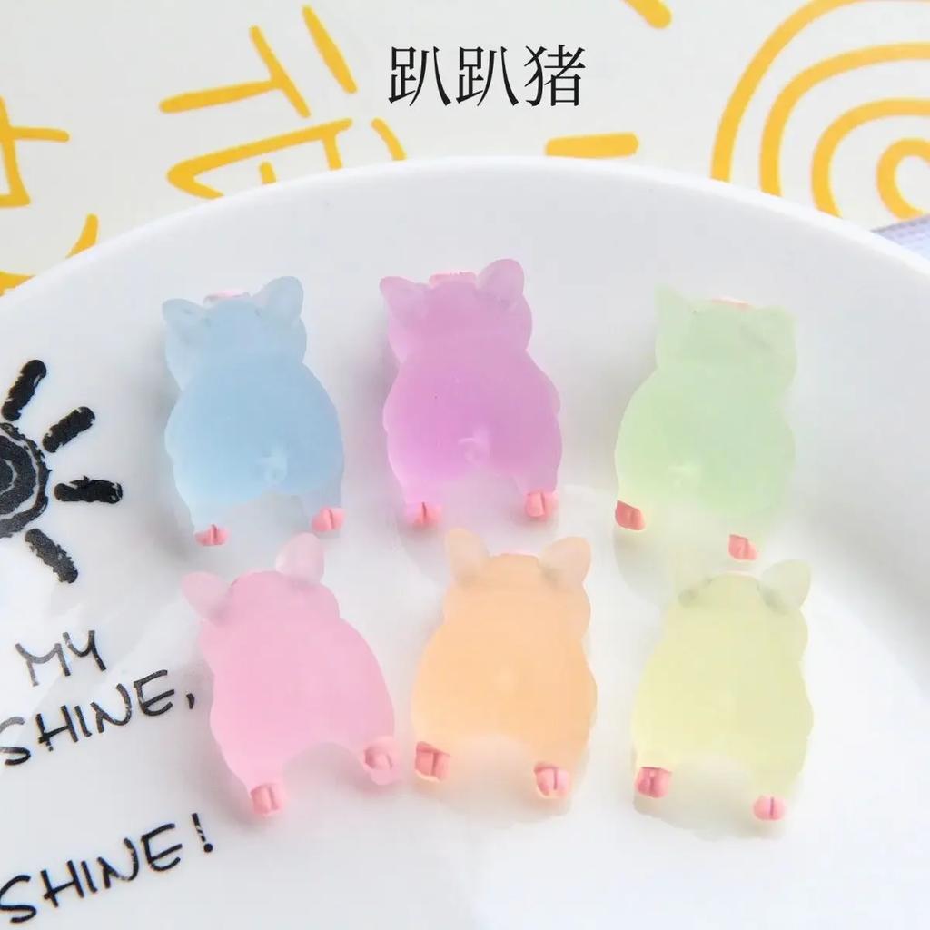 5 шт./10 шт./20 шт. Миниатюрная смоляная модель животного, поросенок, ночник, украшение для приборной панели автомобиля, кукольный домик своими руками, аксессуар для дома