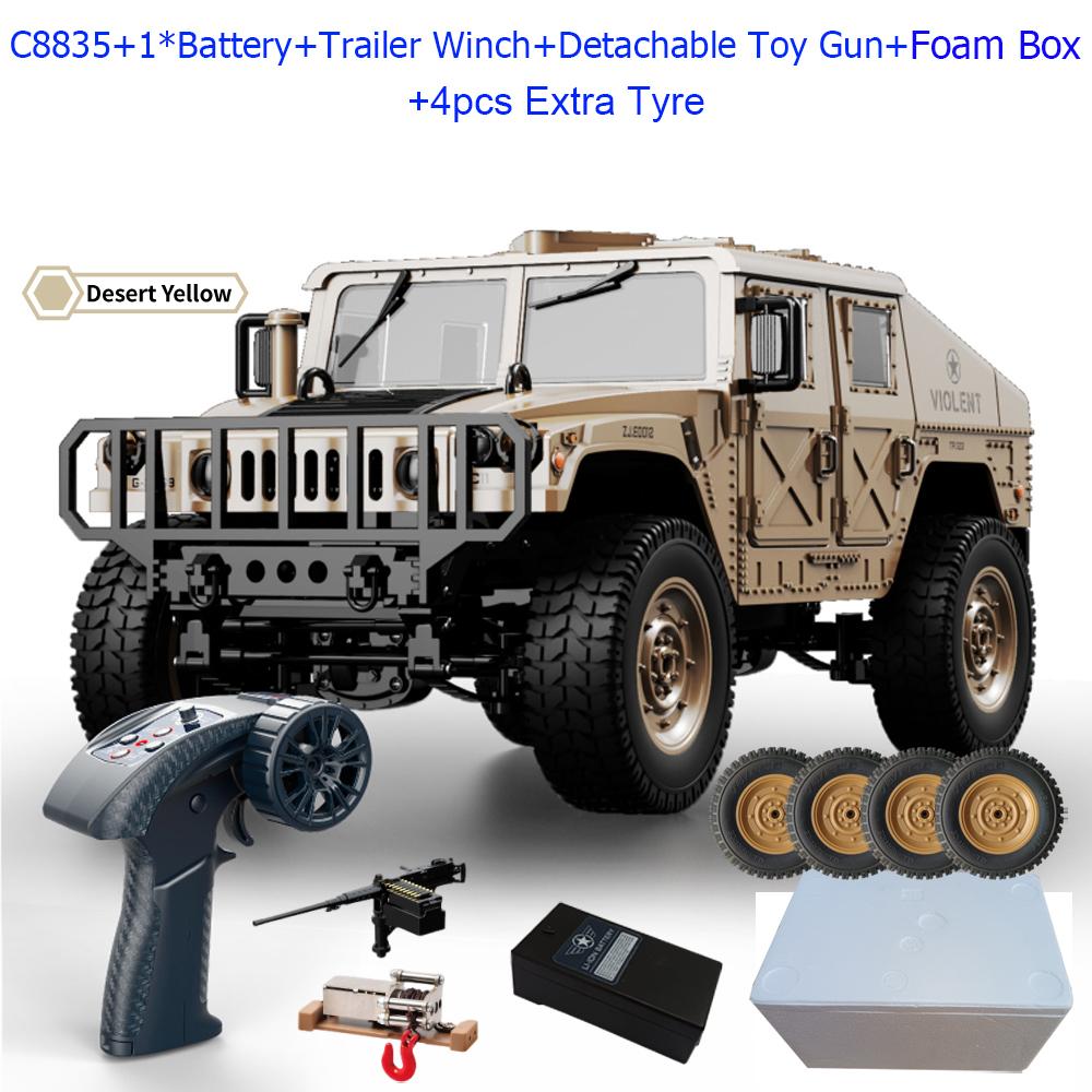 ABAH1 C8835 1:14 RC Car 2.4G Remote Control Car 4WD Off-road Climbing Simulation All-terrain RC Crawler Military Jeep JJRC RC Toys