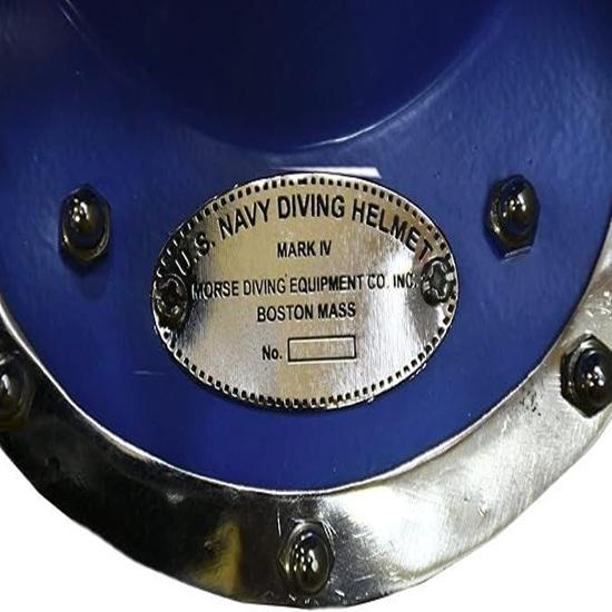 45.72 Cm Nautical Mark V Divers Diving Helmet Blue Handmade Marine Divers Solid Steel, Brass Scuba Diving Helmet Gift