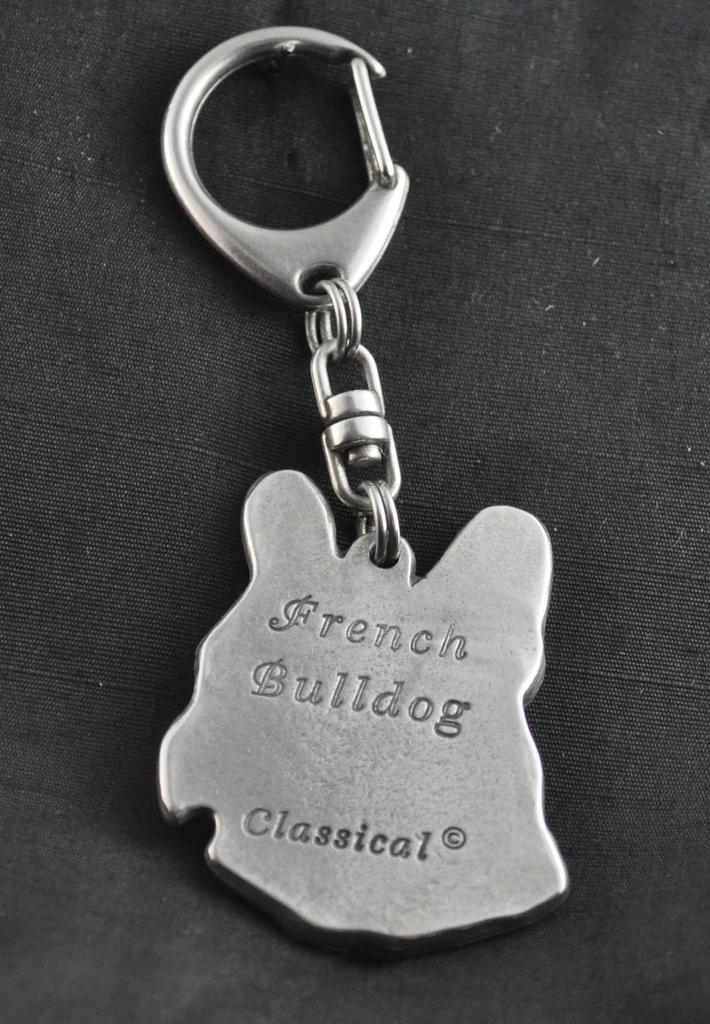 Французский бульдог, Frenchie I - посеребренный брелок для ключей с собакой, украшение на сумочку, подвеска на рюкзак от бренда Art-Dog