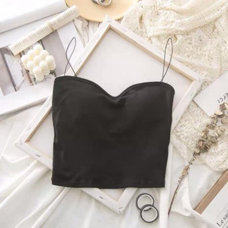 Vest Women Sleeveless Tops Summer Cotton Bustier Soft Elastic Washable Wearresistant Bra Vest Crop Top Seamless Bralette Tees