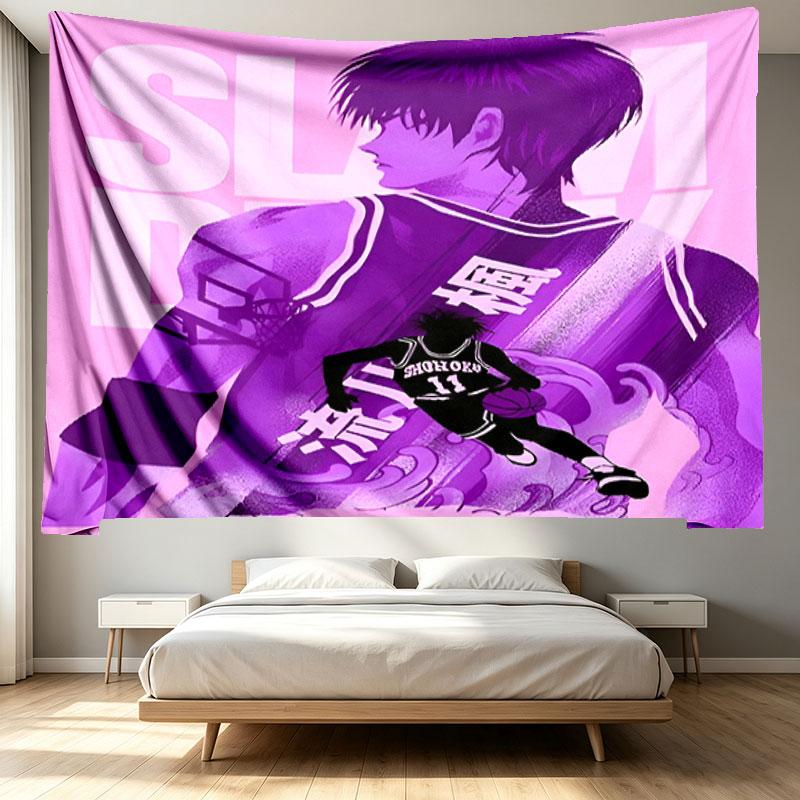 SLAM DUNK Print Tapestry - Portable Wall Decor Cloth, for Home, Dorm, Travel, Bedroom, Living Room - Ideal Birthday Housewarming Gift