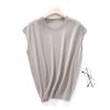 Round Neck Sleeveless Wool Knitted Short-sleeved Spring and Autumn New Loose and Slim Simple Casual Knitted Women's Top