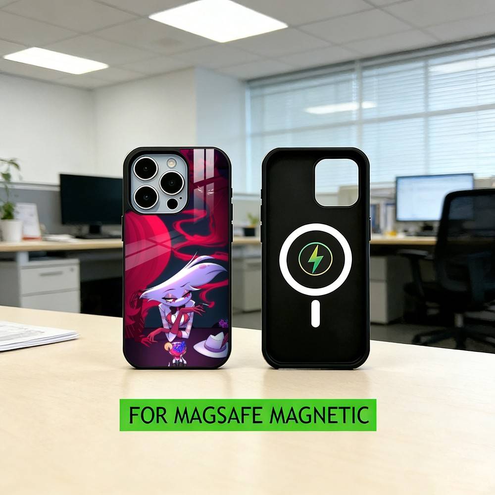 Чехол для телефона H-hazbin hotel angel dust для iPhone 17, 16, 15, 14, 13, 12, 11 Plus, Pro, магнитный, для беспроводной зарядки Magsafe