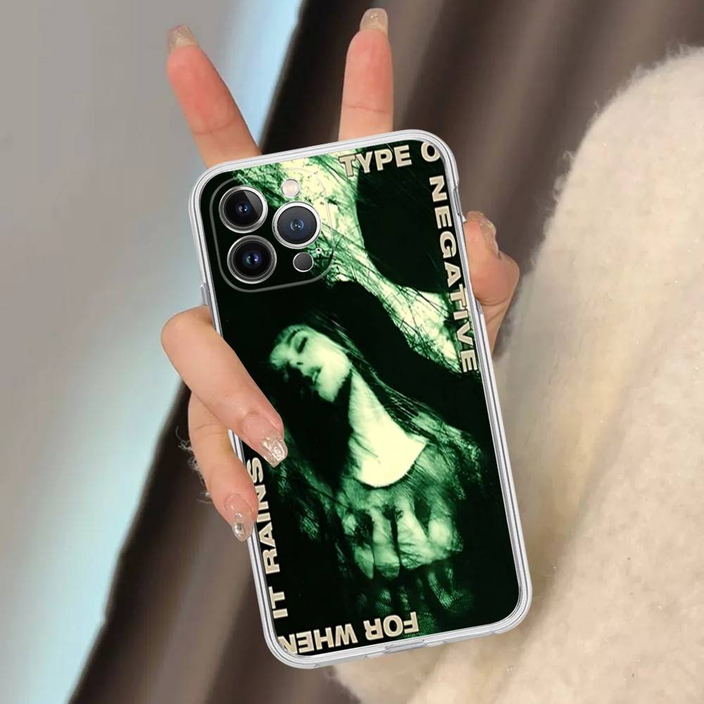 Чехол Rock Band T-Type O Negative Music для IPhone 17 16 15 14 13 12 Mini 11 Pro Max Прозрачный