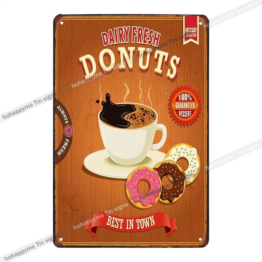 Coffee Vintage Signs Tin Metal Art Iron Painting Decoration Cafe Pub Club Bar Retro Poster Wall Stickers Home Decor 20x30cm