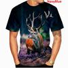 Men's Fashion Deer Hunting Camo 3D Printed T-shirt Men's Leisure Round Neck Short Sleeve T-shirt Plus Size Comfortable Top