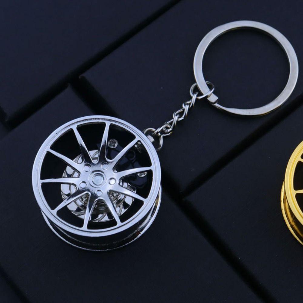 Zinc Zinc Zinc Alloy Wheel Hub Key Chain Rotatable Car Accessories Keychain  Girls Boys