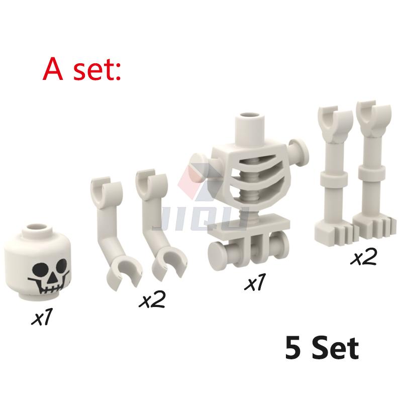 Детская блочная игрушка на Хэллоуин Подарок MOC Сцена с тыквой Модель Вампир квадратноголовый Модель кладбища Крест гроб летучая мышь Паук Череп Человек