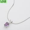 100 %925 Sterling Silver 6 *8mm Sparkling Topaz Pendant Ladies Amethyst Stone Pendants Necklaces For Women Bridal Fine Jewelry