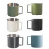 330ml Stainless Steel Camping Mugs Outdoors Cup with Foldable Handle for Camping