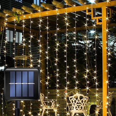 Светодиодная солнечная лампа, уличная водонепроницаемая занавеска, гирлянда, медная проволока, гирлянда, Свадебная вечеринка, сад, двор, рождественское украшение