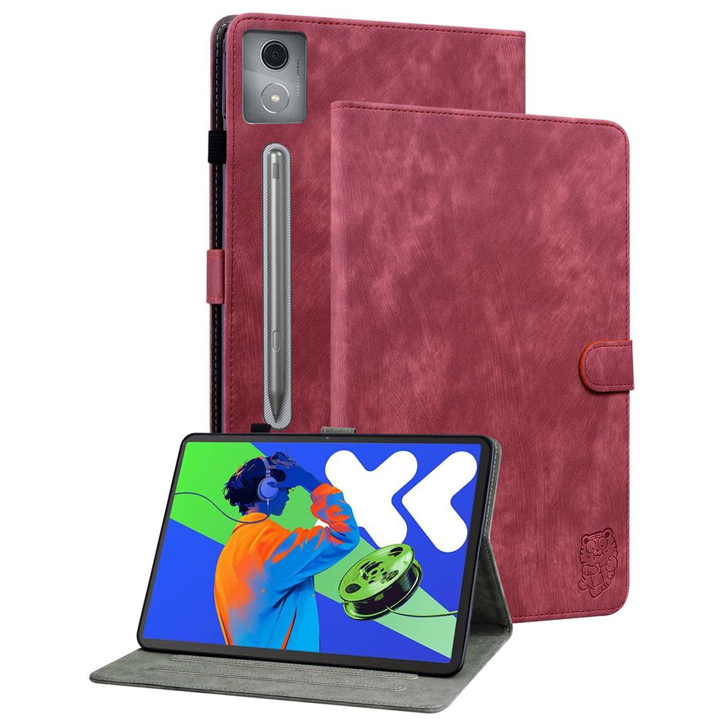 For Lenovo Tab P12 Pro 12.7 2025/Xiaoxin Pad Pro 12.7 (2025) Cases Tiger Imprint Anti-Scratch PU Leather Tablet Cover