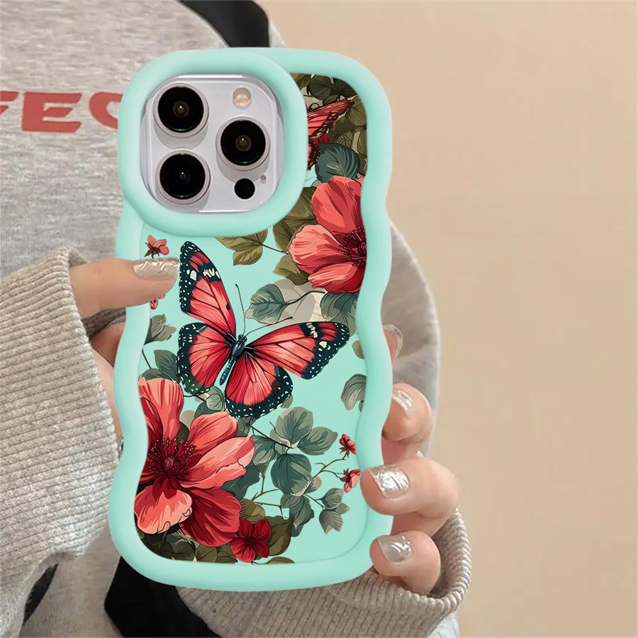 Cute Butterfly Case for iPhone 16 Pro Max 17 Air 8 11 12 13 14 XR 15 Plus Soft Phone Cover