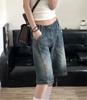 Летние американские винтажные джинсовые брюки, свободные повседневные джинсовые шорты длиной до колена, широкие брюки Kpop Y2k, уличная одежда для женщин в стиле гранж, хип-поп